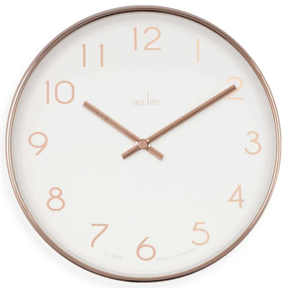 Ρολόι Τοίχου Elma ACCTIM22838 Φ25x4,2cm Copper-White Acctim Plastic, Glass