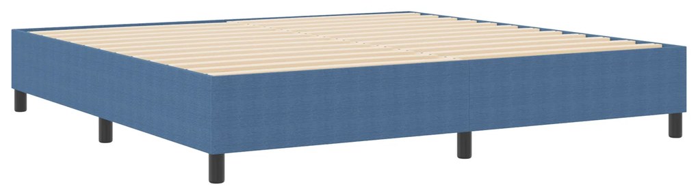 vidaXL Κρεβάτι Box Spring Μπλε 200x200 εκ Από Βελούδινο Ύφασμα