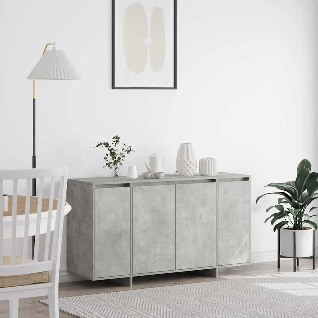 vidaXL Πλαϊνό γραφείο Γκρι σκυροδέματος 135 x 41 x 69 cm