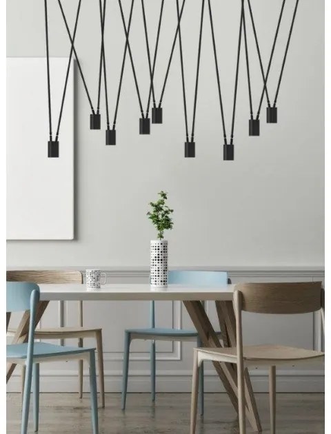 Κρεμαστό Φωτιστικό Οροφής IP20 9xGU10 Μέταλλο Luma Lighting-120-01084-09-black-Μαύρο 120-01084-09-black
