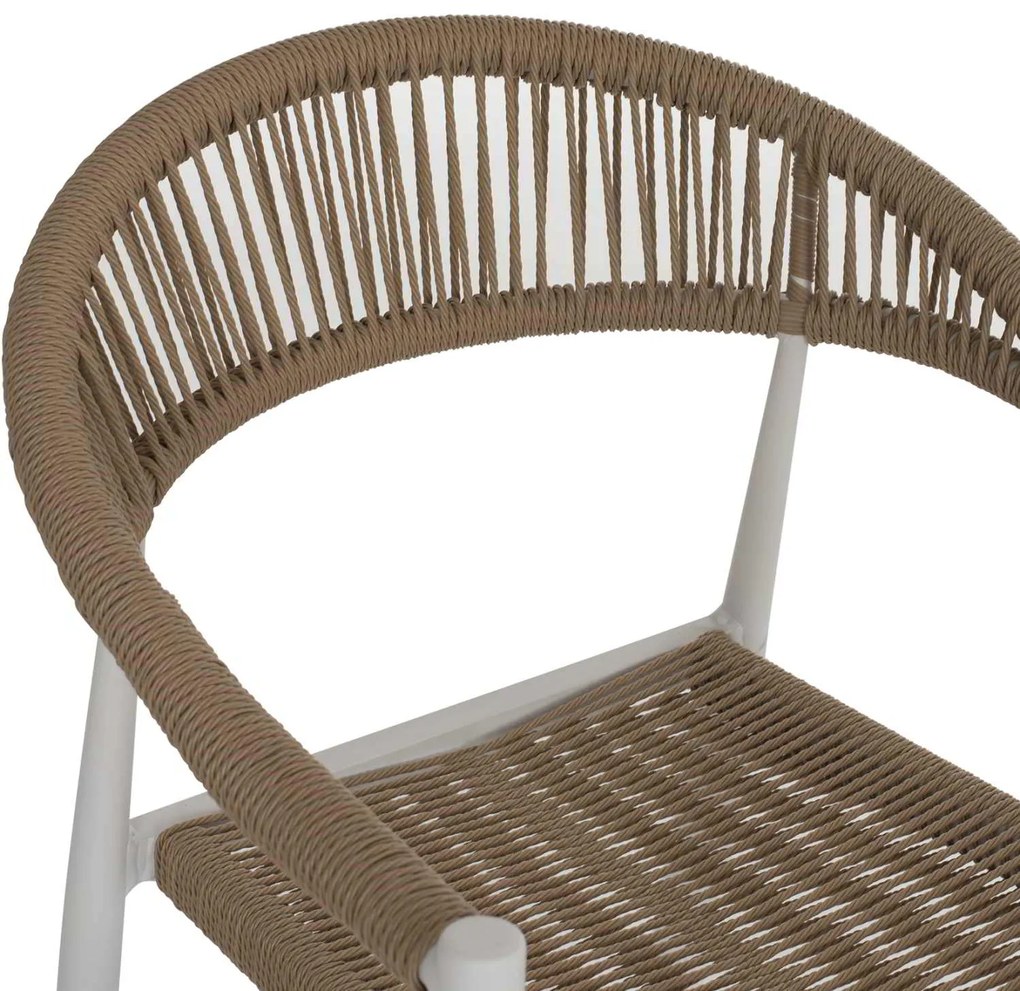 ΠΟΛΥΘΡΟΝΑ ΑΛΟΥΜΙΝΙΟΥ ΛΕΥΚΗ PΕ RATTAN ΜΠΕΖ HM5854.01 55.5x58.5x78 εκ.