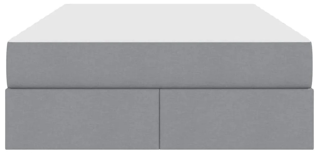 vidaXL Κρεβάτι με αποθηκευτικό χώρο και στρώμα με στρώμα Ανοιχτό γκρι