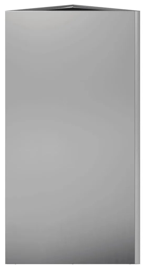 Ζαρντινιέρα Κήπου Τρίγωνο 40x40x75 εκ Γαλβ. Ατσάλι - Ασήμι