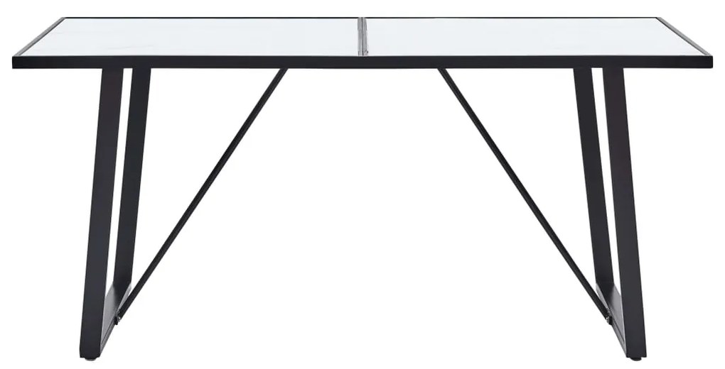vidaXL Τραπεζαρία Λευκή 160 x 80 x 75 εκ. από Ψημένο Γυαλί