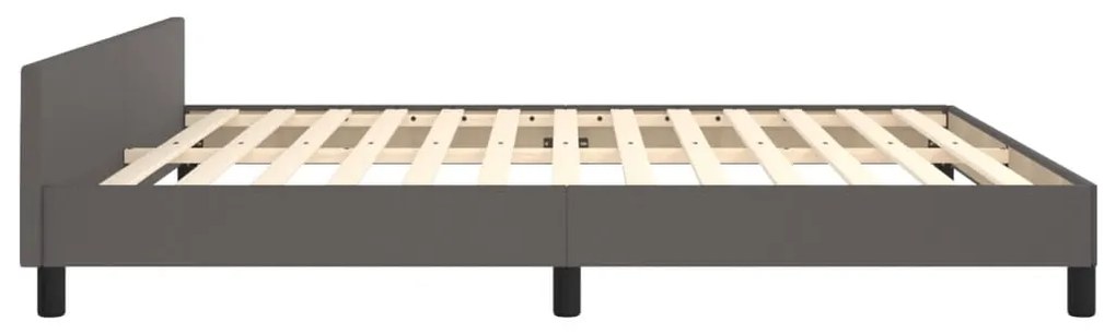 vidaXL Πλαίσιο Κρεβατιού με Κεφαλάρι Γκρι 180x200 εκ. Συνθετικό Δέρμα