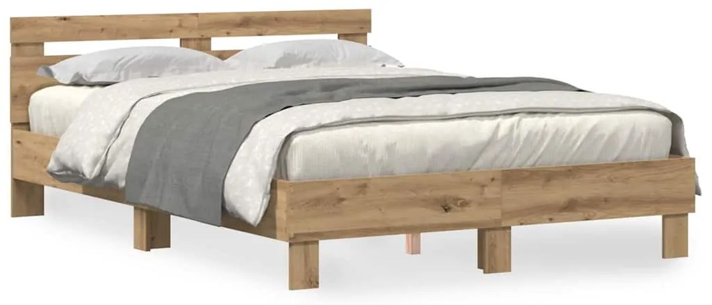 vidaXL Σκελετός Κρεβατιού artisan δρυς 150 x 200 cm Επεξεργασμένο ξύλο