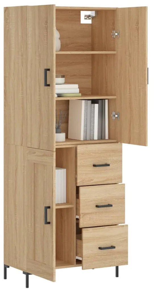 vidaXL Ντουλάπι Sonoma δρυς 69,5 x 34 x 180 εκ. από Επεξεργασμένο Ξύλο
