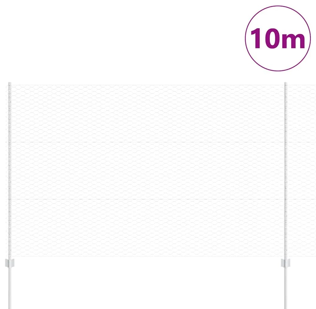 vidaXL Φράχτης με Στήλες. Ασημί 1.5 x 10 m Ατσάλι