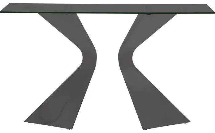 Κονσόλα Gloria Γυάλινη  Μαύρη  140x45x81εκ - Μαύρο