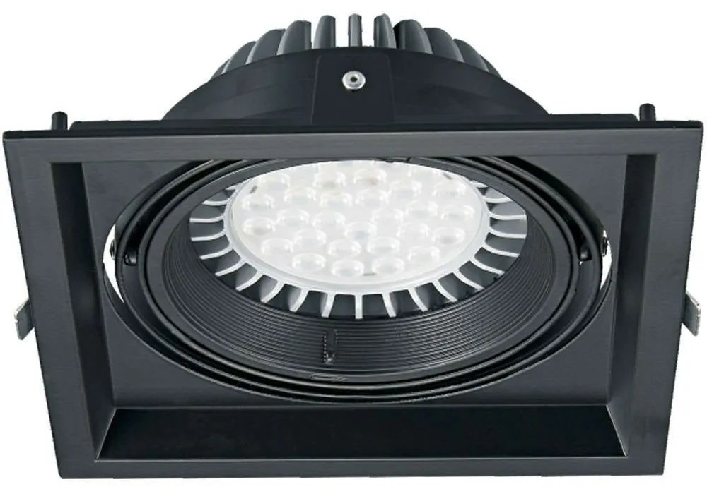 Σποτ Χωνευτό VK/03116/B 17,5x17,5x4,5cm 1xGU10/G53 50W Black VKLed Τετράγωνο