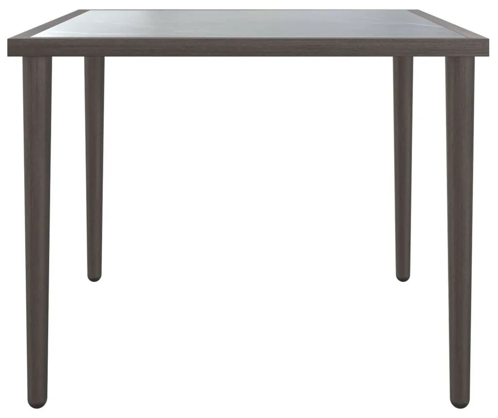 vidaXL Τραπέζι Κήπου Γκρι 48x48x37 εκ. Ατσάλινο