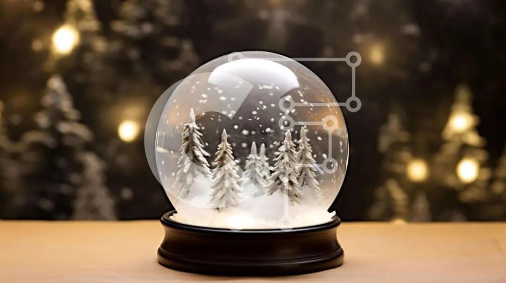 Intra Συλλεκτικό Ξύλινο Παζλ Plywood  4mm - Διακόσμηση Winter Wonderland Snow Globe Σε Ξύλινο Κουτί - Διαστάσεις Puzzle: 10x10 cm – 25 κομμάτια