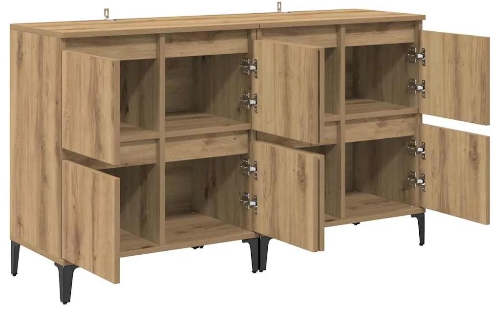 vidaXL Παραδοσιακά Πλευρικά Έπιπλα 2 pcs Artisan Oak 60 x 35 x 70 cm