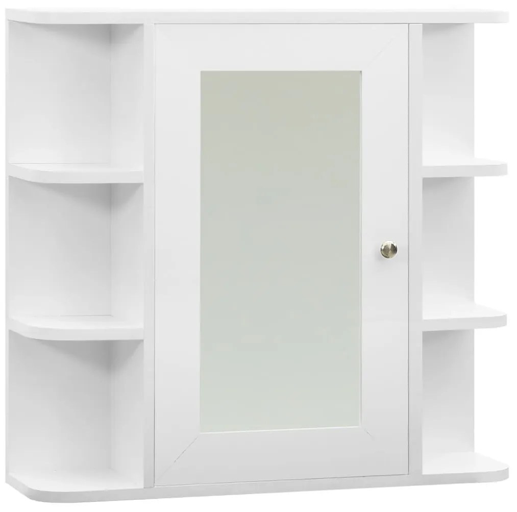 Καθρέφτης Μπάνιου με Ντουλάπι Λευκό 66 x 17 x 63 εκ. από MDF - Λευκό