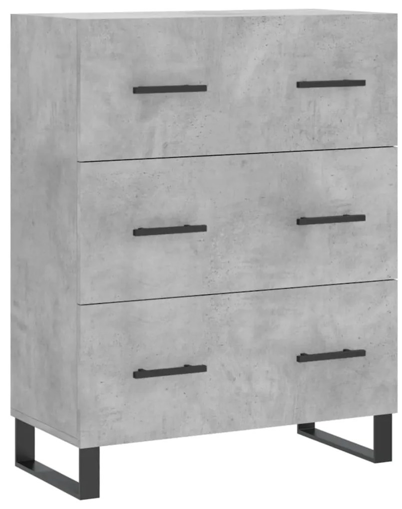 vidaXL Ντουλάπι Γκρι Σκυροδέματος 69,5x34x180 εκ. Επεξεργασμένο Ξύλο