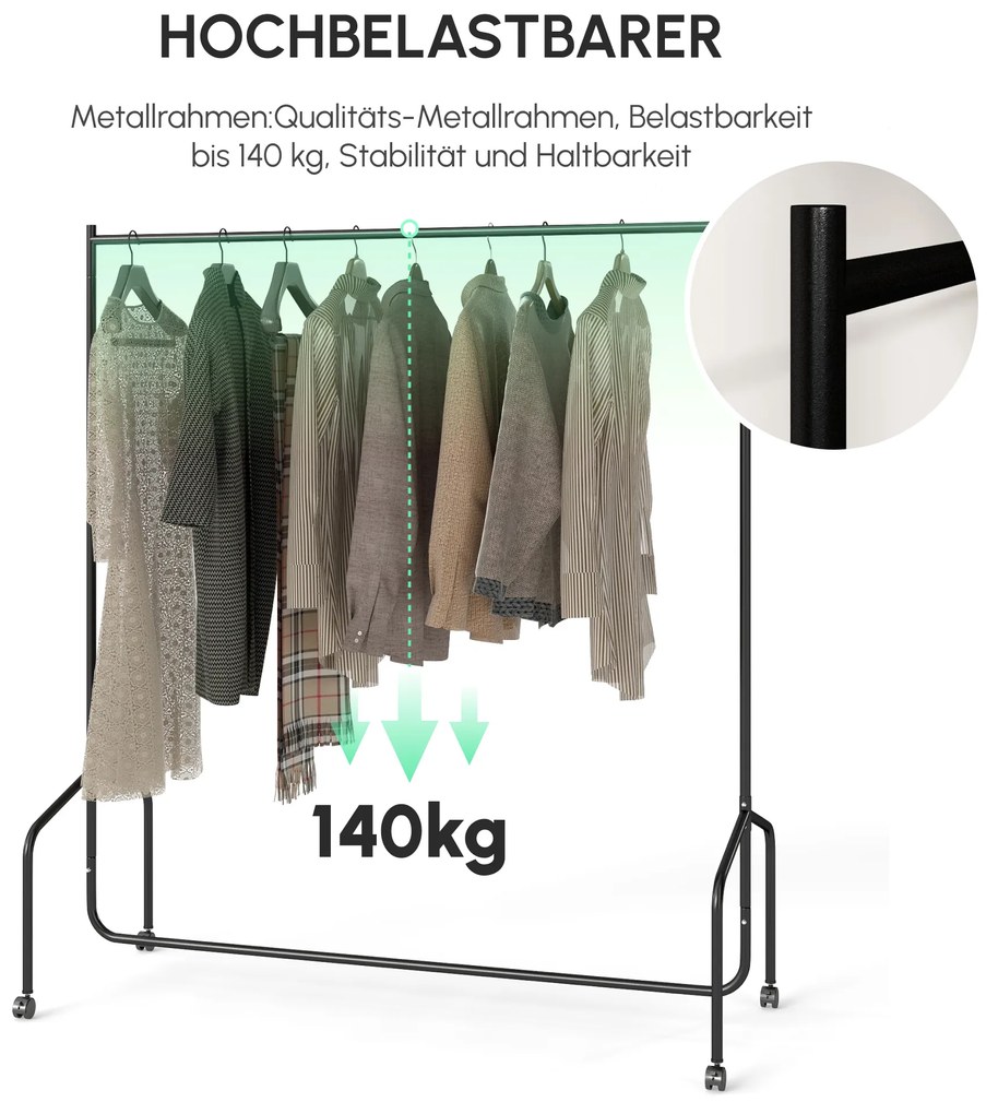 HOMCOM Κρεμάστρα Ρούχων Κρεμάστρα Ρούχων Στάντ Ρούχων (150 x 60 x 170 cm)