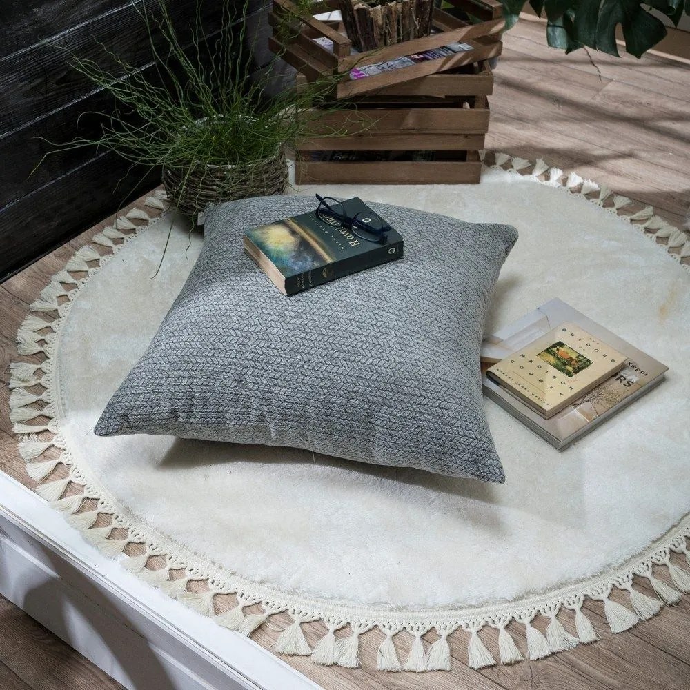 Μαξιλάρι Διακοσμητικό (Με Γέμιση) Melrose 11 Grey Teoran 65Χ65 Acrylic,Cotton,Polyester