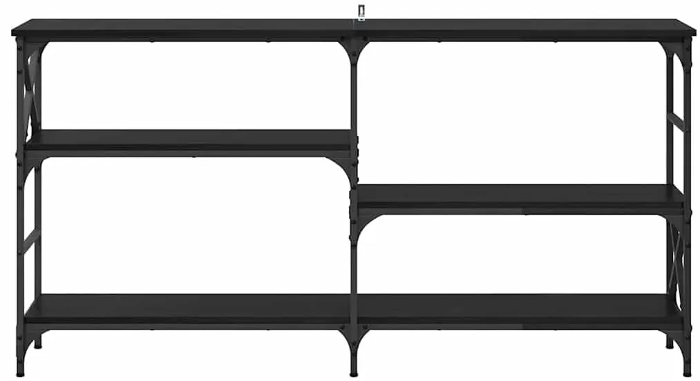 vidaXL Τραπέζι κονσόλας με ράφι Μαύρη Οξυά 150 x 29 x 76,5 εκ