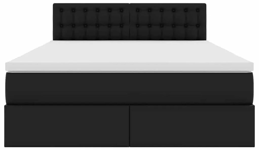 vidaXL Κρεβάτι με αποθηκευτικό χώρο και LED Μαύρο 140 x 190 cm