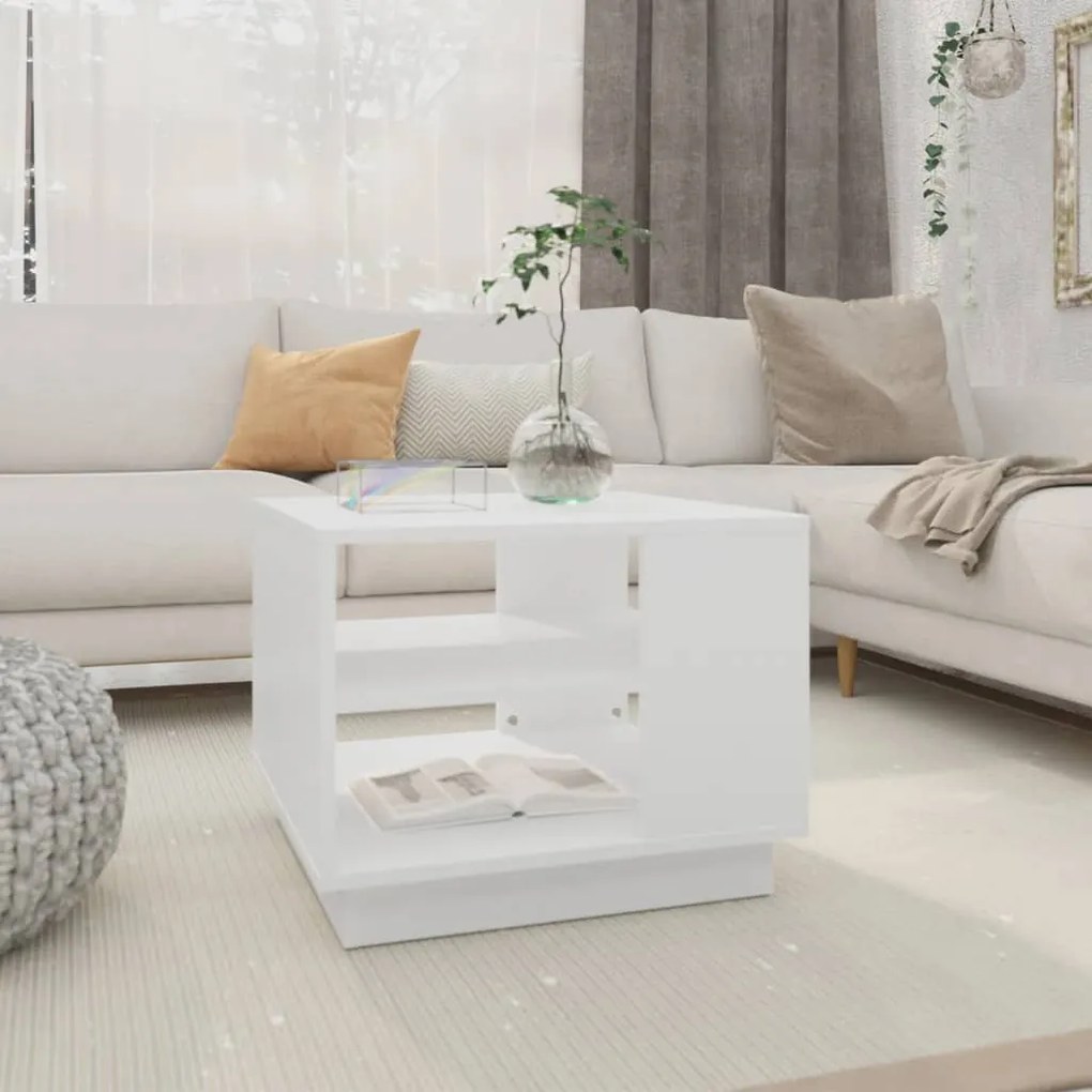 vidaXL Τραπεζάκι Σαλονιού Λευκό 55 x 55 x 43 εκ. από Μοριοσανίδα