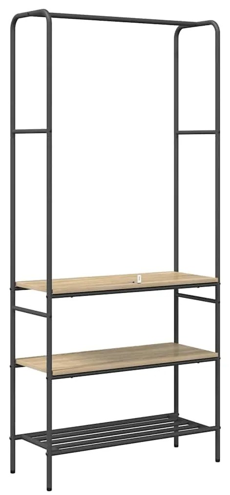 vidaXL Ράφι ρούχων με ράφια Sonoma Δρυς 77 x 30 x 171 εκ