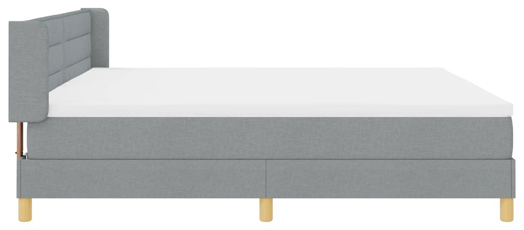 vidaXL Κρεβάτι με Στρώμα σε Ανοιχτό Γκρι - 200 x 200 cm, Ύφασμα.
