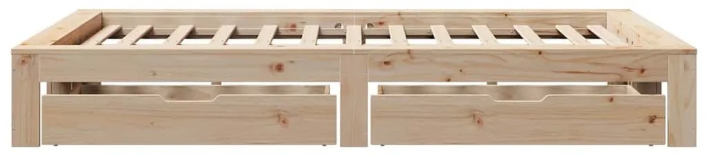 vidaXL Σκελετός Κρεβατιού Χωρίς Στρώμα 135x190 εκ Μασίφ Ξύλο Πεύκου