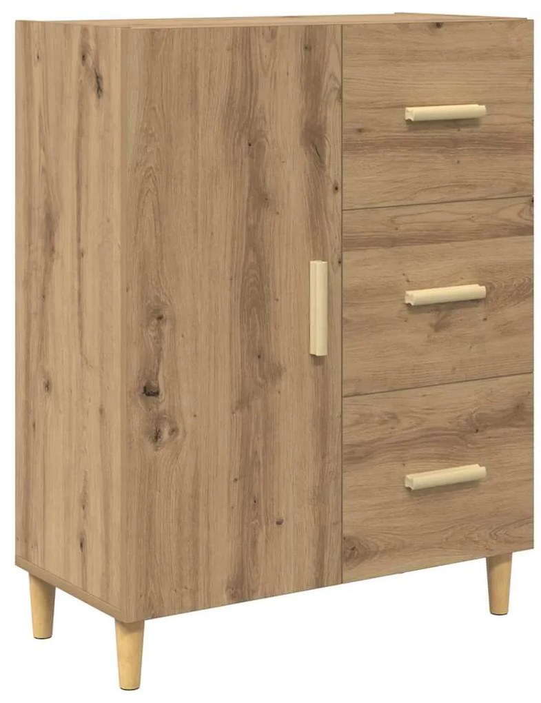 vidaXL Πλαϊνό γραφείο με συρτάρι artisan δρυς 34 x 69.5 x 90 εκ