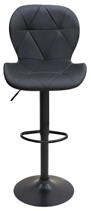 Σκαμπό μπαρ Dolores Megapap με ρυθμιζόμενο ύψος PU μαύρο - βάση μαύρο ματ 45,5x38x89/109εκ.