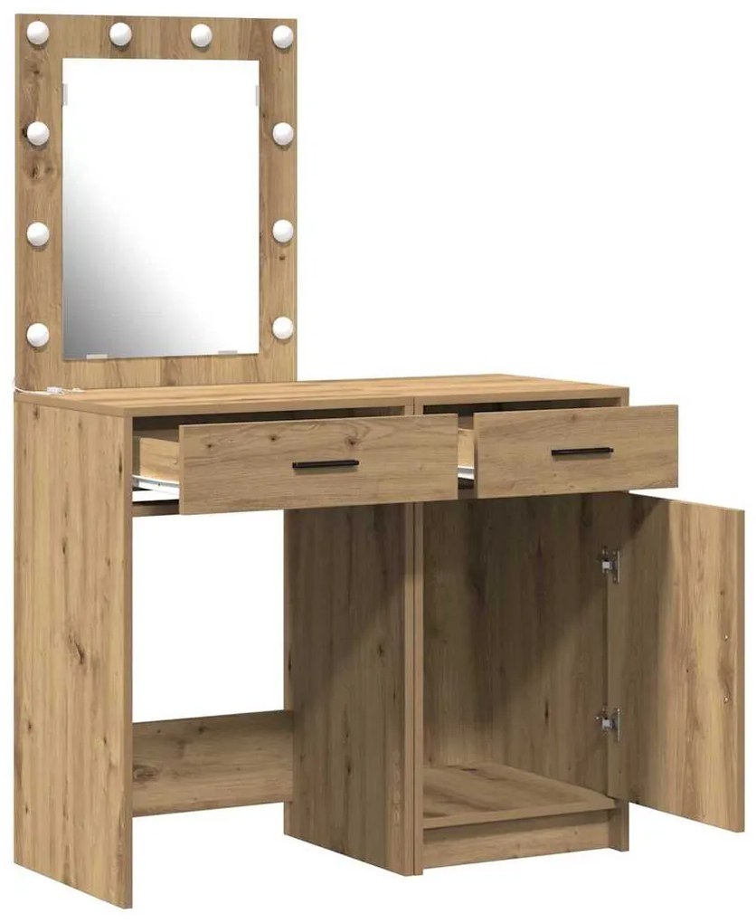 vidaXL Τραπέζι περιποίησης με συρτάρι 2 pcs Καφέ 50 x 41 x 135 εκ