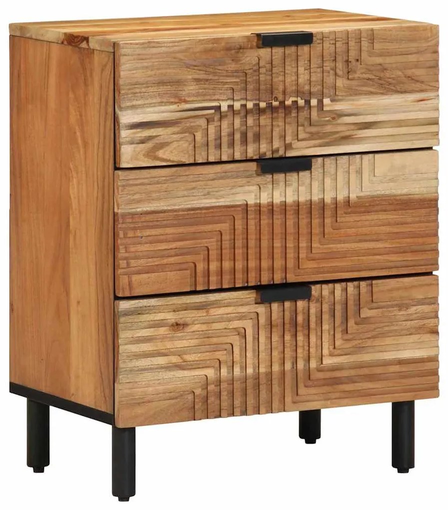 vidaXL Κομοδίνο με συρτάρι Καφέ 50 x 33 x 62 εκ. Μασίφ ξύλο ακακίας