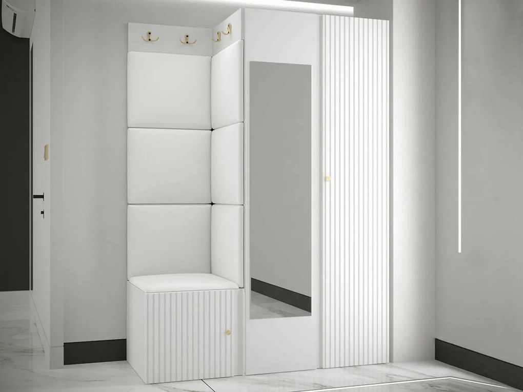 Ντουλάπα Hartford 397, Άσπρο, 186x74x44cm, 54 kg, Πόρτες ντουλάπας: Με μεντεσέδες, Αριθμός ραφιών: 2, Αριθμός ραφιών: 2 | Epipla1.gr