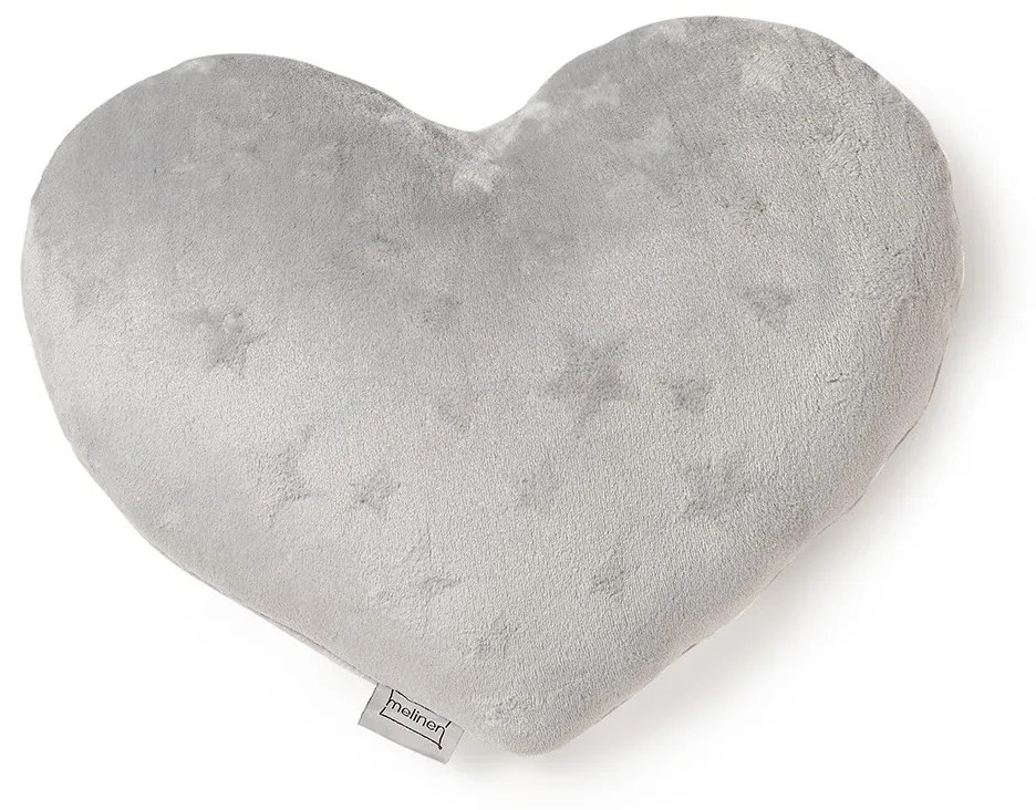 Διακοσμητικό Μαξιλάρι Flannel 45x45εκ. Starito Heart Silver Melinen 2000046501