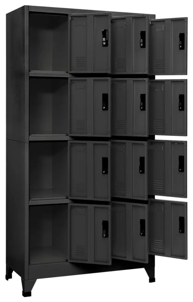 vidaXL Φοριαμός Ανθρακί 90 x 45 x 180 εκ. Ατσάλινος