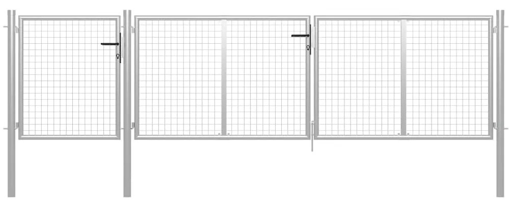 Πόρτα Κήπου Ασημί 400x100 εκ. από Ατσάλι
