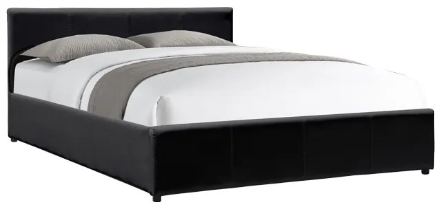 Κρεβάτι Dellia pakoworld με αποθηκευτικό χώρο pu μαύρο 120x200εκ