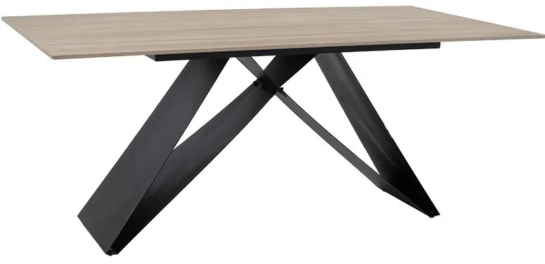 Τραπέζι Sabrina pakoworld sintered stone sonoma-μαύρο 180x90x75εκ 029-000143