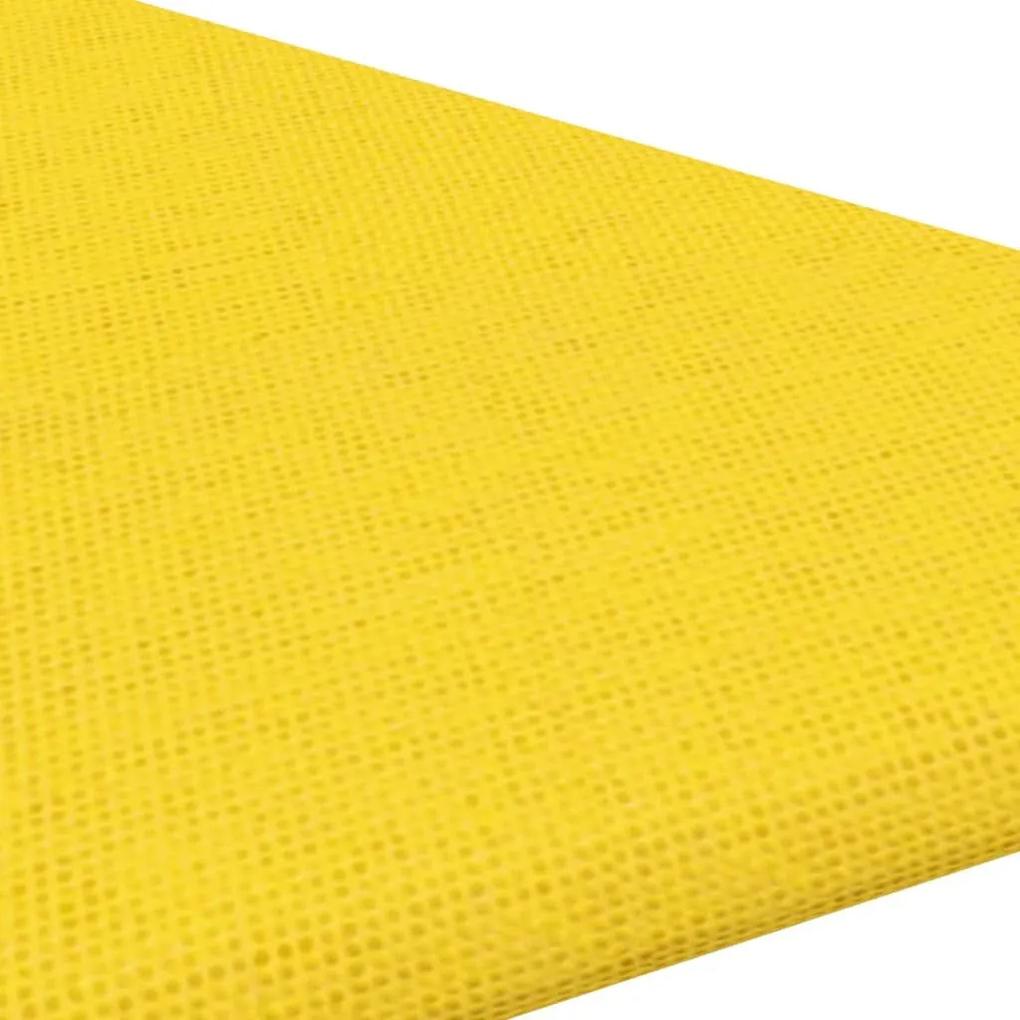 Πάνελ Τοίχου 12 τεμ. Ανοιχτό Κίτρινα 30x30εκ. 0,54μ² Υφασμάτινα - Κίτρινο