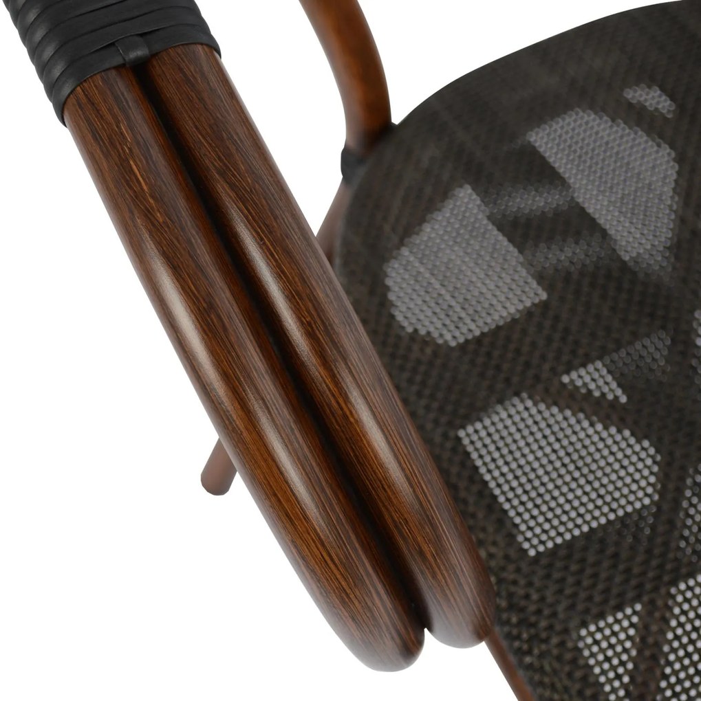 Καρέκλα - Πολυθρόνα CLAY C5025 Αλουμινίου Bamboo Look Καφέ με Textline 60,5x59x81 εκ. 60.5x59x81 εκ.