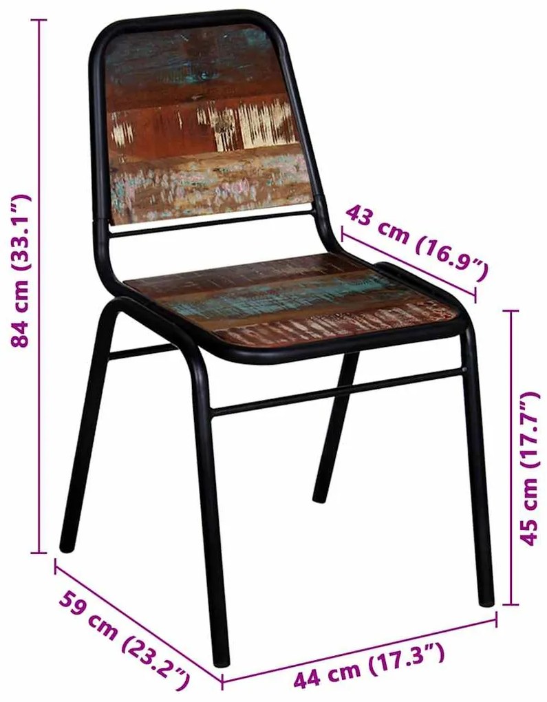 vidaXL Καρέκλες Τραπεζαρίας 6 τεμ. από Μασίφ Ανακυκλωμένο Ξύλο