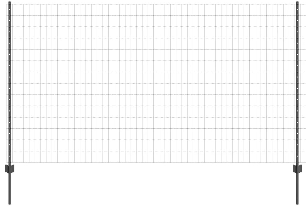 vidaXL Ευρωπαϊκό Φράχτη με 10 Γατζάκια Γκρι 1,4x10 μ Μέταλλο