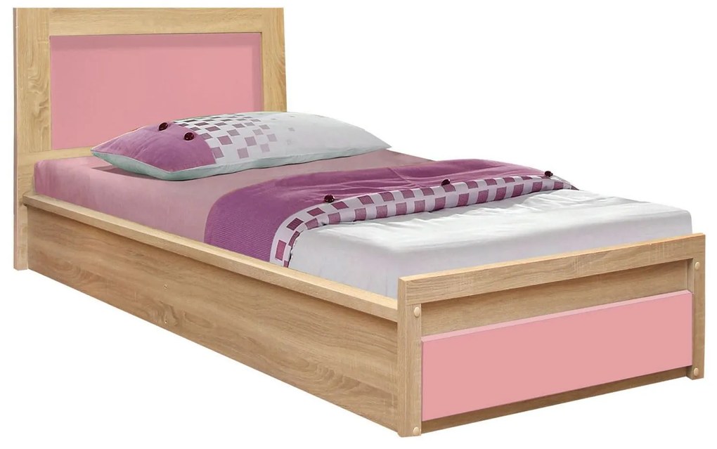 Κρεβατι Με Συρταρι Playroom Hm330.02 Sonama-Ροζ 190x90 cm Single Μελαμίνη