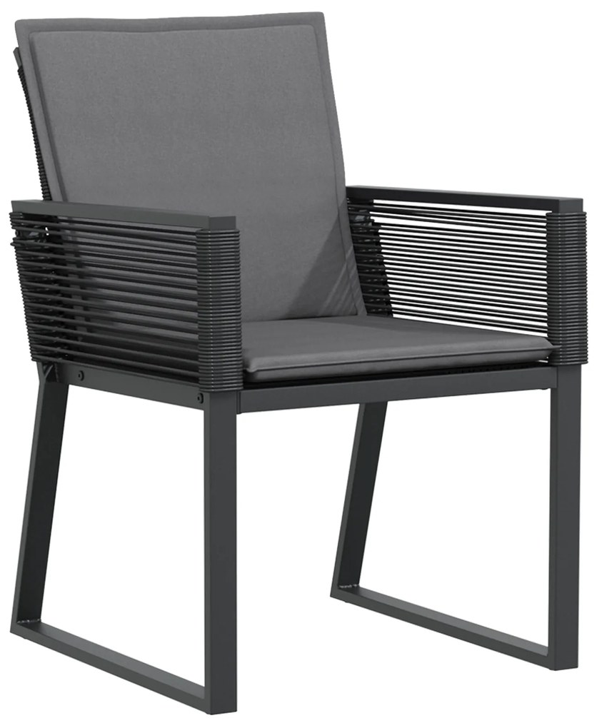 vidaXL Σετ τραπεζαρίας κήπου 9 pcs Μαύρο Large Μέταλλο