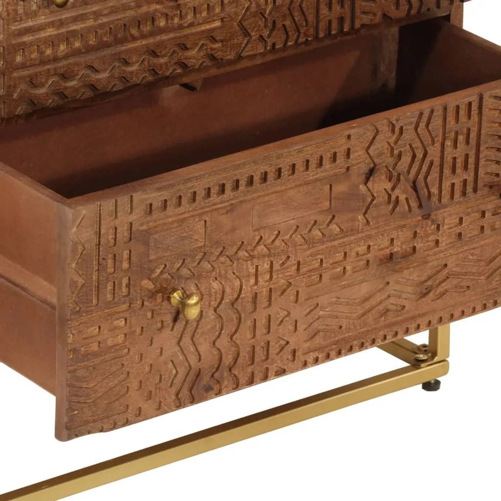 vidaXL Συρταριέρα 55 x 30 x 76 εκ. από Μασίφ Ξύλο Μάνγκο &amp; Σίδηρο