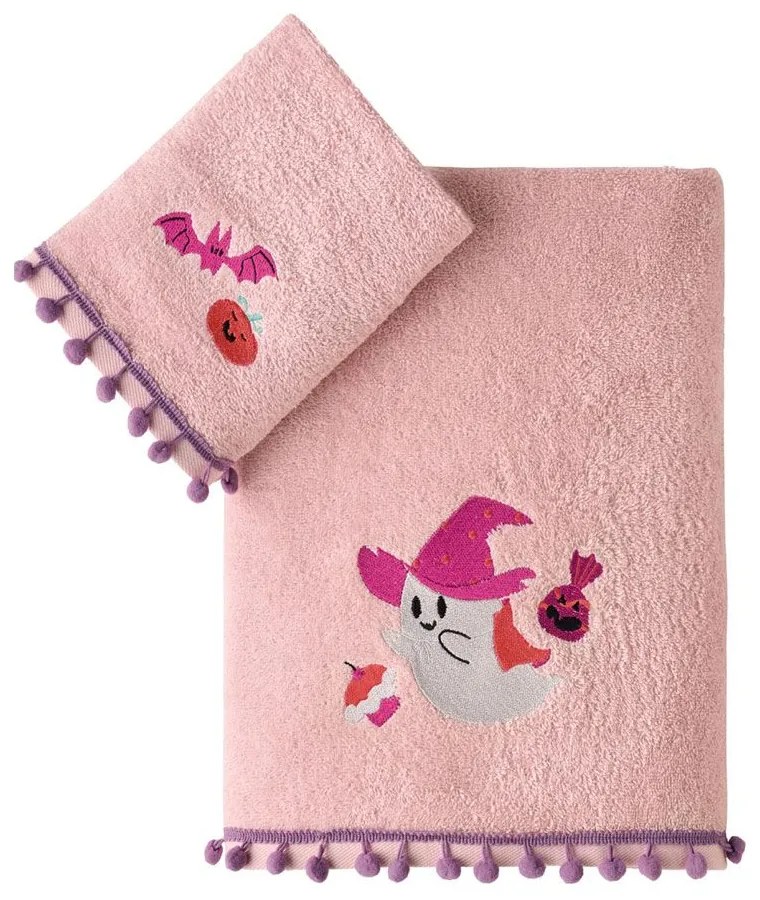 Πετσέτες Παιδικές Katabra (Σετ 2τμχ) Pink-Multi Kentia Σετ Πετσέτες 70x125cm 100% Cotton