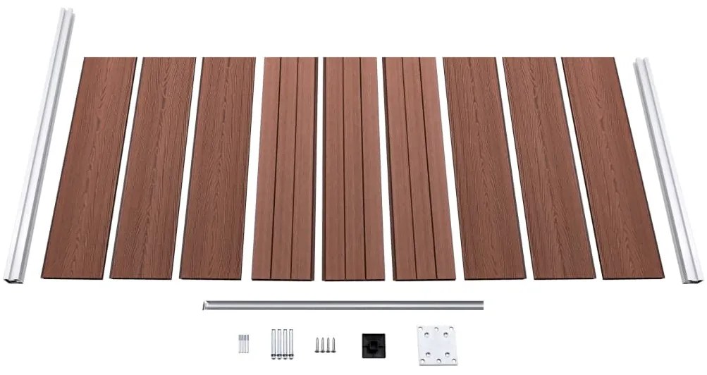 vidaXL Πάνελ Περίφραξης Καφέ 95 x 186 εκ. από WPC