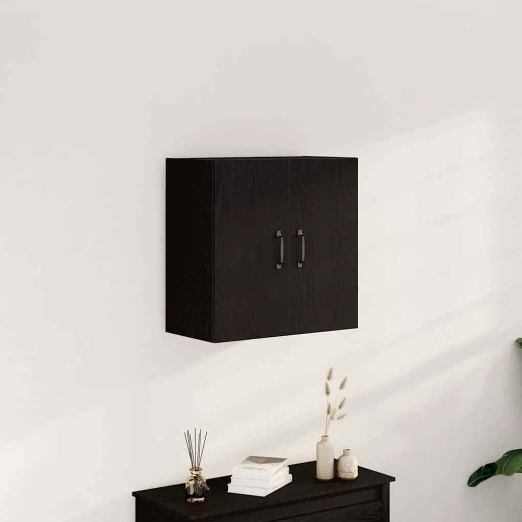 Ντουλάπι Τοίχου Μαύρο Δρυς 60x31x60 εκ. από Τεχνητό Ξύλο
