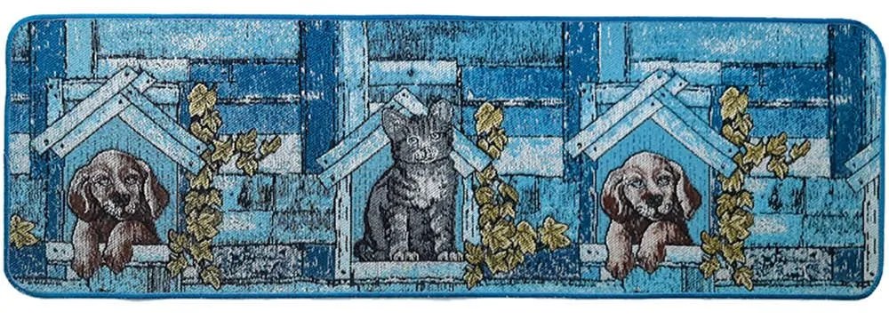 Χαλάκι Κουζίνας Collage 9701 50X150cm Blue Sdim 50Χ150 Polypropylene