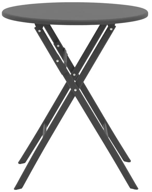 Σετ κήπου Τραπεζαρία Albero - Calan σετ 3 τεμ. πτυσσόμενο μέταλλο ανθρακί Φ60x70 εκ. 60x60x70 εκ.