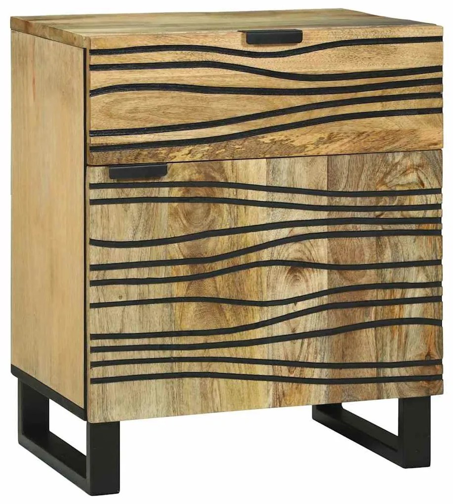 vidaXL Κομοδίνο με συρτάρι Καφέ 50 x 33 x 60 εκ Μασίφ ξύλο μάνγκο